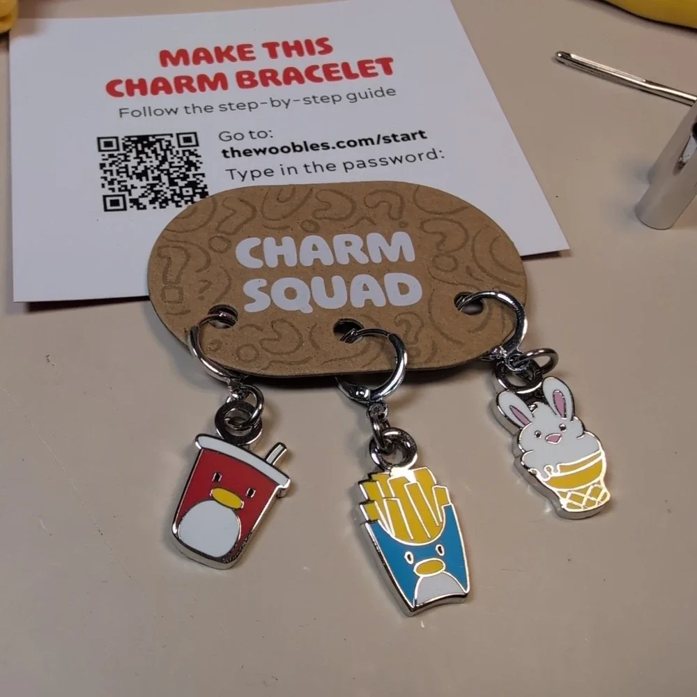The Woobles McDonald's‎ Monopoly Charm Bracelet Kit Pierre Fries Drink Cone Tin